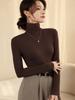 Jiaxuan Dorado Camisa Base Otoño-Invierno Ropa Exterior Cuello Alto Hilo Interior Algodón Base Chaqueta de Otoño Top 925
