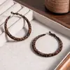 Pendientes de Aro Estilo Hong Kong con Estampado de Leopardo Vintage, Elegantes Pinzas para Orejas de Espiral para Mosquitos, Pendientes de Terciopelo Otoño e Invierno Estilo Maillard