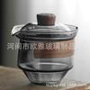 Taza de Té de Vidrio Personalizada con Tres Compartimentos, Taza de Té Individual No Caliente, Juego de Té Kung Fu Grande, Taza de Té con Tapa y Filtro