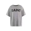Camiseta Casual de Manga Curta com Gola Redonda Estampada com Letras Graffiti Retro Saint Xxx Stb Vintage Lavada para Homens e Mulheres