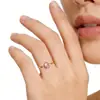 Anillo Rosa con Incrustaciones de Diamantes Estilo Europeo y Americano, Diseño de Nicho, Lujo Ligero, Versátil, Elegante, Anillo Exquisito, Joyería Simple para Manos para Mujeres