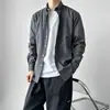 Camisa Listrada Fina de Manga Longa Masculina 2026 Outono Inicial Nova Camisa Casual para o Dia a Dia Camisa Jaqueta Tendência
