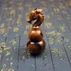 Colgante de Calabaza con Cabeza de Dragón de Madera de Azufaifo Impactada por Rayos, Llavero Portátil, Calabaza en Forma de Espada, Calabaza con Marca de Rayo, Tallado Completamente a Mano