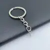 Llavero de Anillo Plano de Metal con Ojal y Broche de Langosta Cadena para Llavero Accesorios para Joyería Hecha a Mano DIY En Stock Venta al por Mayor