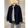 Camisa de Mezclilla Retro Azul Oscuro de Nuevo Estilo Primavera y Otoño 2026 para Mujer, Top de Manga Larga, Chaqueta Camisa Casual Suelta en Capas