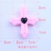 Horquilla de resina con diseño de espada cruzada rosa y amor tuerto para el cabello, accesorio de joyería, bricolaje, con crema y gel