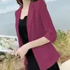 Blazer de Linho para Mulheres 2026 Primavera e Verão Novo Estilo Estilo Britânico Casual Algodão e Linho Terno Roupa de Proteção Solar para Mulheres