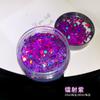 Lentejuelas hexagonales iridiscentes láser de 2.5 mm para manualidades DIY, Polvo de glitter para resina de 80 ml