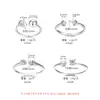 Anillo de Apertura de Perla de Plata de Ley S925 Portador Vacío para Mujeres DIY Moda Perla Redonda Ámbar Cera de Abeja Anillo de Diseño de Nicho