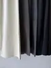 Tecido luxuoso - cintura alta, corte tridimensional, mistura de caxemira e seda de amoreira, calça casual de corte reto com cordão trançado