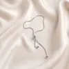 Corrente Longa com Puxador Corrente de Pescoço Nova Moda Colar Corrente da Clavícula Feminina Simples Luxo Leve Personalidade Joia Versátil Explosões