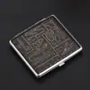 Caixa de cigarros com textura de couro no atacado para homens, caixa de metal leve premium para 20 cigarros com textura de couro, porta-cigarros, venda direta do fabricante, acessórios para fumar