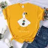 Gafas de Sol Diseño de Pato Bebiendo Camiseta de Mujer Verano Cómoda Camiseta Casual Cuello Redondo Ropa Hip-Hop Suave Manga Corta para Mujer