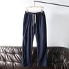 ¡Estilo minimalista japonés! 30 lino 70 algodón! Pantalones casuales rectos para hombre de verano, ligeros, transpirables, con cintura elástica y punta recta