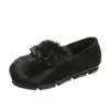 Novos Sapatos Peludos da Moda Estilo Coreano Outono/Inverno 2026, Sola Grossa, Forrados com Lã, Quentes, Tendência, Sapatos de Algodão Femininos, Mocassins