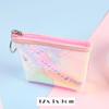 [Venta al por mayor de fábrica] Monedero semicircular cuadrado mini para estudiante con forma de corazón para niña, colorido de escamas de pescado, para llaves