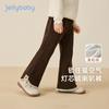 Calça Flare Infantil Outono e Inverno Criança Pequena Levemente Flare Inverno Infantil Cor de Café Veludo Cotelê Casual Calça de Modelagem Solta Calça para Bebê Menina