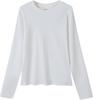 Outono 230g Fio de Elastano Feminina Cintura Marcada Efeito Emagrecedor Gola Redonda Camiseta Camisa Básica Casual Coreana Manga Longa
