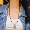 Colgante de Piedra Ojo de Tigre Natural de Alta Calidad, Lapislázuli, Cristal Blanco, Crisoprasa, Cadena para Suéter, Cadena para Clavícula
