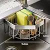 Cesta Escurridora para Fregadero de Cocina Acero Inoxidable Estable Impermeable Sin Taladro Sin Clavos No Daña el Fregadero Tipo Abierto Conveniente para Almacenamiento y Acceso