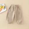 Pantalones de forro polar para niño de otoño e invierno, pantalones deportivos de forro polar cálidos e informales para bebé, pantalones de forro polar de doble cara para niños pequeños, modernos