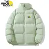 Chaqueta de Algodón Grueso Multicolor Casual de Moda Otoño Marca de Moda Urbana Abrigo de Algodón para Pareja Cuello Alto Ropa de Invierno
