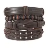 Pulsera de cuero tejida a mano para hombre, joyería transfronteriza de Europa y Estados Unidos, sencilla, para damas, pulsera barata al por mayor