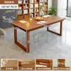 Mesa de Escritório Mesa de Madeira Maciça para Sala de Estar Mesa Grande Longa Mesa de Leitura Estudo Mesa Dupla Longa de Computador para Casa