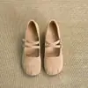 2026 Novos Sapatos Mary Jane Franceses Retrô Populares para Pessoas Baixinhas, Aumentadores de Altura, Adequados para Saias, Boca Rasa, Sapatilhas Modernas e Versáteis