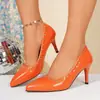 2026 Novo Modelo de Comércio Exterior Tamanho Plus Bico Fino Tachas Salto Fino Feminino Slip-On Salto Alto Sapatos de Moda, Wish Supply