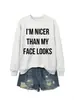 SOY MÁS AMABLE QUE MI SITIO INDEPENDIENTE DE AMAZON EBAY Sudadera de Moda Casual para Mujer Otoño e Invierno Camiseta Base