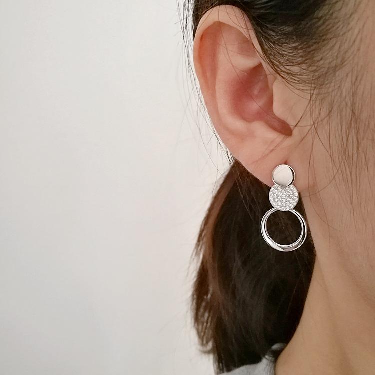 ED803371 3372圆形菱形耳环