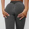 Pantalones de Yoga Jacquard Estilo Europeo y Americano Trasero de Melocotón Cintura Alta Ajustados Leggings Deportivos Pantalones de Fitness Elásticos Sin Costuras para Mujer Levanta Glúteos