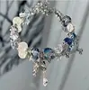 Pulseira Azul Oceano de Verão Nova e Incrível Mais Vendida com Pingentes de Estrela, Estilosa e na Moda, Perfeita para Estudantes, Perfeita como Presente