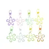 Novo Chaveiro de Flor Colorido Vazado Transparente Pingente de Joia DIY Versátil Criativo Charme para Bolsa Feminina