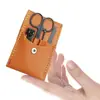 Cortauñas plegable funda de cuero juego de 4 piezas herramientas para uñas cortauñas regalo traje cortauñas DING