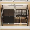 Estante de almacenamiento retráctil para fregadero de cocina, estante de gabinete, estante para ollas, estante de almacenamiento de ollas multifuncional, estante organizador B
