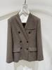 Patrón de espiga Estilo Old Money Gama Alta 20% Cachemira Atuendo Sofisticado para el Día a Día Blazer Informal sin Cuello de Corte Holgado