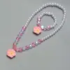 Conjunto de Colar de Pérolas Infantil Acessórios Fofos para Daminhas Pulseira de Contas Anel Brincos Amor Joias Atacado