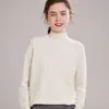 Novo Suéter de Malha Cashmere Outono/Inverno 2026 para Mulheres, Pulôver com Gola Alta Meia, Tricô Trançado em Todo o Corpo, Caimento Solto, Suéter Versátil para Camada Base