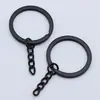 Acessórios para Joias Artesanais DIY Anel Plano + Corrente de 4 Seções Material de Ferro Chaveiro Chaveiro Argola de Chaveiro Acessórios