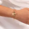 Pulseira Aberta com Flor de Venda Quente Transfronteiriça Geométrico Luxo Leve Nicho Pulseira com Toque de Alto Padrão Pulseira de Braço da Moda Pulseira Pequena