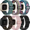 Pulseira de Nylon Elástico para Fitbit Versa 3/4 com Relógio Sense com Versa 2 com Fivela Grande