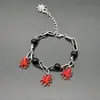 Pulseira Cruzada Europeia e Americana para Casal Melhores Amigos Dados Preto e Branco Hip-hop Feita à Mão Violão Microfone Estrela de Cinco Pontas Pulseira