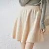 Falda Corta de Punto 100% Lana para Mujer 2026 Otoño/Invierno Nuevo Estilo Coreano Cintura Elástica Falda de Línea A Jacquard Plisada