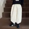 Calça Jogger de Moletom Grossa com Forro de Lã para Crianças (Meninos e Meninas) - Inverno 2025, Versátil, Quente, com Estampa de Gato, Tendência