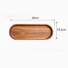 Bandeja sólida de madera de acacia transfronteriza, bandeja de té para el hogar, bandeja de comedor, bandeja de frutas de madera estilo japonés, plato rectangular ovalado