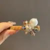 Pinza para el pelo de moda de alta gama, lujo ligero, de cristal y perla, para mujer, temperamento dulce, clip lateral para el pelo, accesorio para el cabello