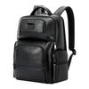 Mochila de negocios de piel de vaca de primera capa para hombre, mochila USB de viaje de gran capacidad, multifuncional, bolsa para computadora de 15.6 pulgadas, blog