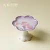 Tapa Pintada a Mano con Forma de Flor de Iris con Morado Degradado, Tapa de Tetera de Cerámica Arita de Alta Gama, Tapa de Cuenco, Soporte para Tapa, Accesorio para Ceremonia del Té